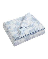 Laura Ashley Bedford Printed Plush Reversible Throw, 70" x 50"