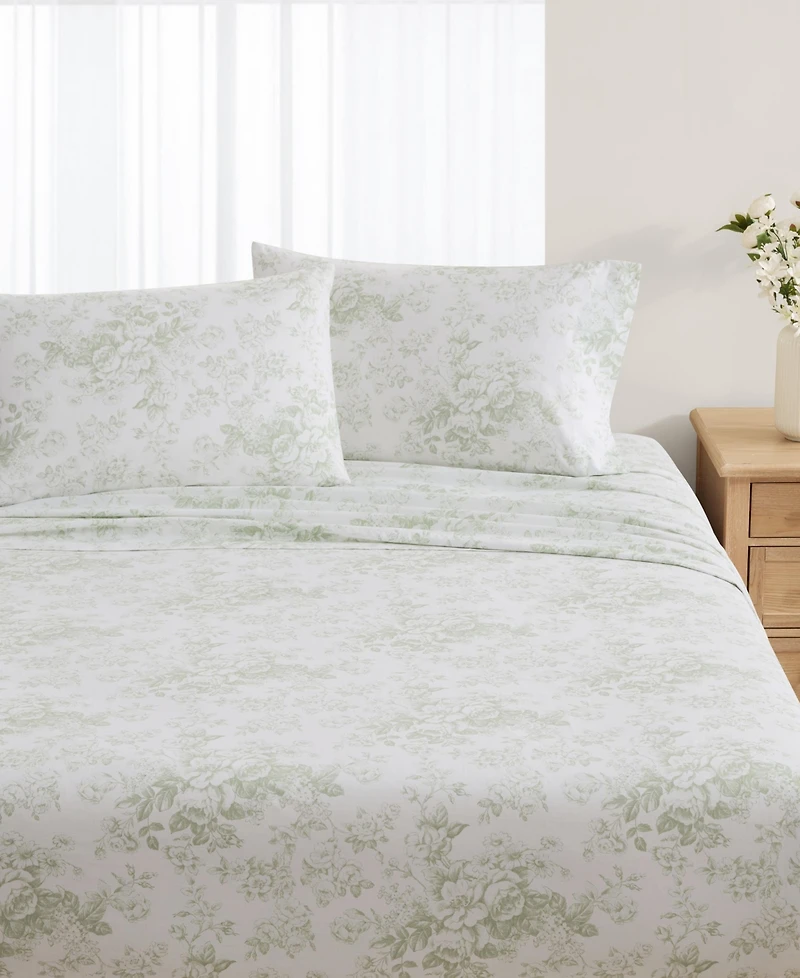 Laura Ashley Toile Delight Cotton Percale Pillowcase Pair