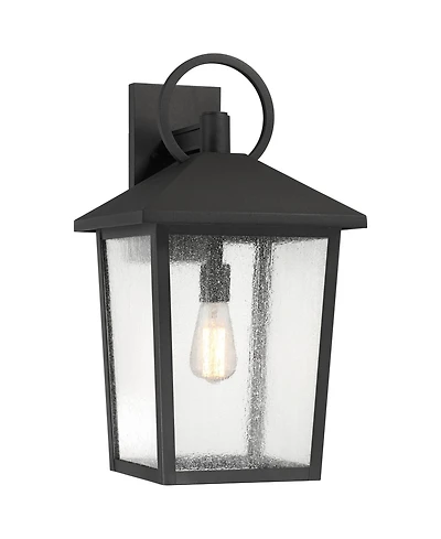 John Timberland Westmont 22" High Modern Outdoor Wall Light Fixture Mount Porch House Weatherproof Sand Black Aluminum Glass Shade