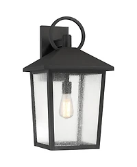 John Timberland Westmont 22" High Modern Outdoor Wall Light Fixture Mount Porch House Weatherproof Sand Black Aluminum Glass Shade