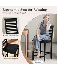 Slickblue Solid Wood Dining Chairs Set of 2 with Footrests, Comfortable Kitchen Seating