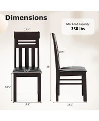 Slickblue Set of 2 High Back Dining Chairs for Kitchen Room