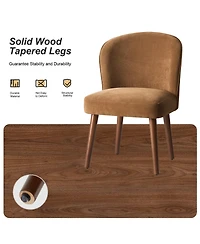 Hulala Home Davia Mid-Century Modern Upholstered Dining Chair with Solid Wood Leg