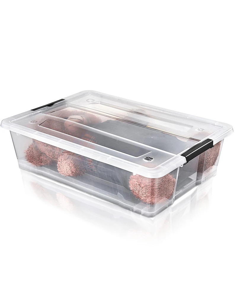 Sorbus Clear Plastic 40qt Underbed Storage Containers with Wheels