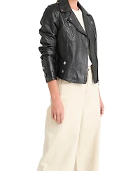 Velez Women's Biker Jacket Leather With Epaulets