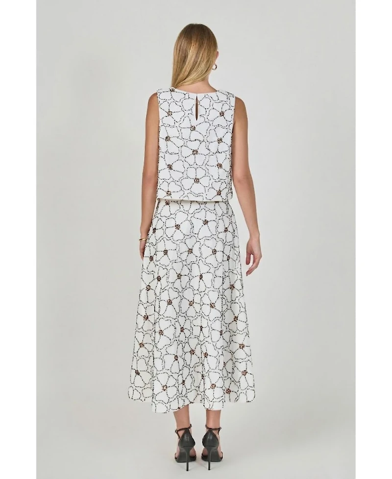 endless rose Women's Floral beaded Sleeveless top