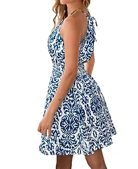Cupshe Women's Extra Sweet Ornate Mini Beach Dress