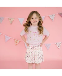 Sweet Wink Toddler Girls Bouquet Bow Short Sleeve T-Shirt
