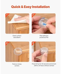 Sugift Corner Protectors Baby Proofing, 24 Pack Clear Table Corner Guards for Baby Safety