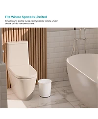 Home Zone Living 1.5 Gallon Round Open Top Wastebasket, Stainless Steel, Matte White and Matte Black, 2 Pack with Trash Bags