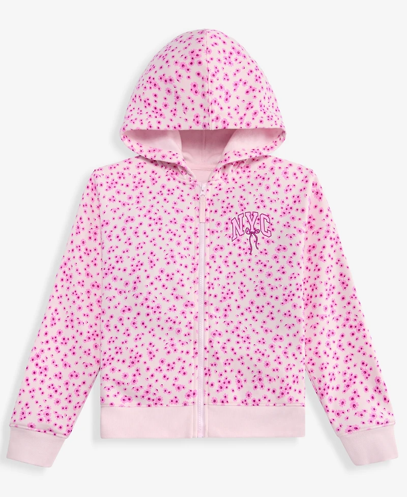 Epic Threads Girls' Xs-xl Nyc Bow Printed Zip Fleece Hoodie, Macy's Exclusive