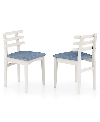 Slickblue Upholstered Fabric Side Chairs with Rubber Wood Frame and Comfortable Padded Seat