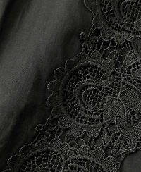 Modenaire Women's Lace-Trim Long-Sleeve Mini Dress