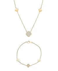 Wrapped Diamond 3-Clover Necklace (1/10 ct. t.w.) in 10k Yellow Gold