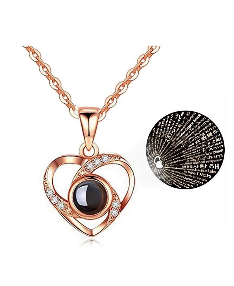 Gnuadz Preserved Heart Necklace Set Couple Mother Gift