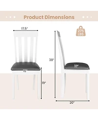 Slickblue Wooden Kitchen Dining Chairs Set of 2 with Upholstered Seat
