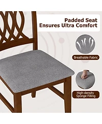 Slickblue Set of 2 Dining Chairs with Comfortable Padded Seat for Home Use