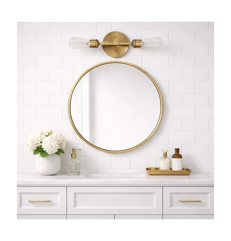 Busdays Double Light Wall Sconce Bathroom Vanity Light Over Mirror Bedroom Hallway Entryway Modern Wall Lamp 5 x 10.75 x 5 Inch