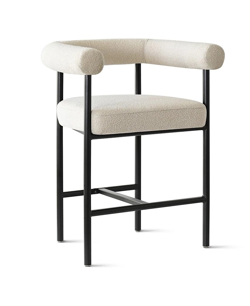 Maison Boucle 24" Boucle Counter Height Stools with Arms Set of 4