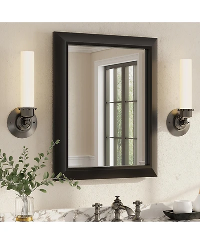 Apmir 16" x 20" Inch Thick Metal Framed Wall Mirrors for Bedroom