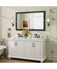 Apmir 50" x 30" Inch Thick Metal Framed Wall Mirrors for Bedroom