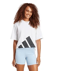 adidas Women's Cotton Logo Boxy Short-Sleeve T-Shirt