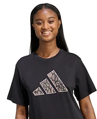 adidas Women's Animal Print Short-Sleeve Cotton T-Shirt