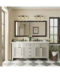 Apmir 60" x 30" Inch Thick Metal Framed Wall Mirrors for Bedroom
