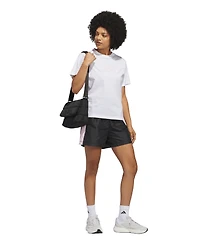 adidas Women's Gingham Big Logo Graphic Crewneck Cotton T-Shirt