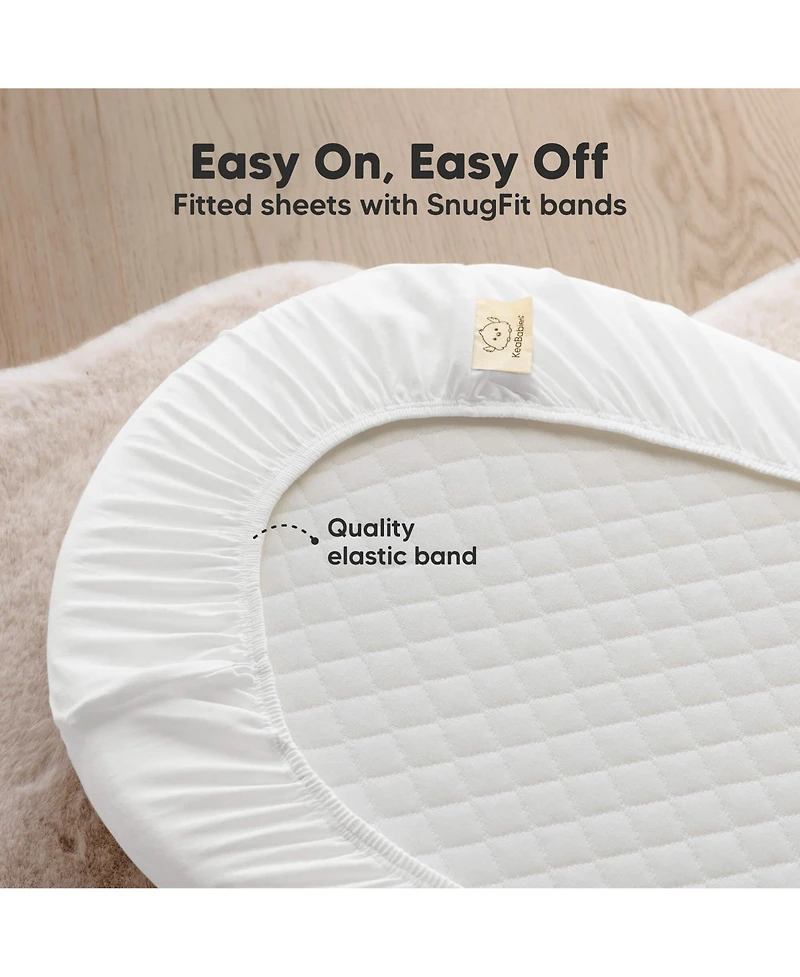 KeaBabies Soft Soothe Organic Cotton 2 Pack Bassinet Sheets, Halo BassiNest Hourglass 30" x 18"