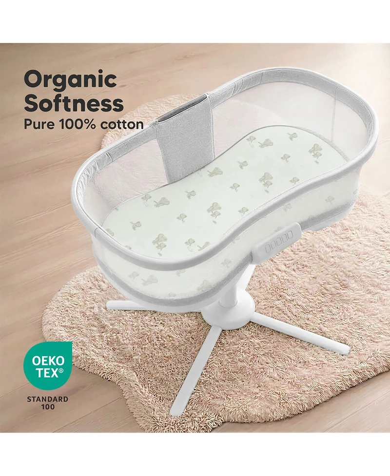 KeaBabies Soft Soothe Organic Cotton 2 Pack Bassinet Sheets, Halo BassiNest Hourglass 30" x 18"