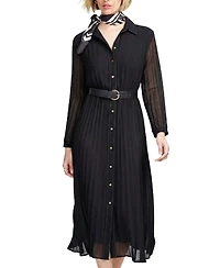 Elle Collection Women's Woven Pleated Dress