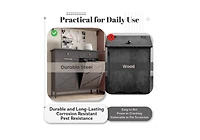 Aecojoy Double Tilt Out Trash Can Cabinet, 20 Gallon Metal Proof with 2 Drawers