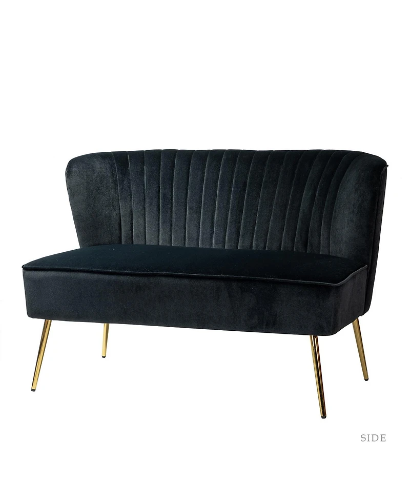 Hulala Home Euclid 47" Contemporary Velvet 2-Seat Armless Loveseat Sofa