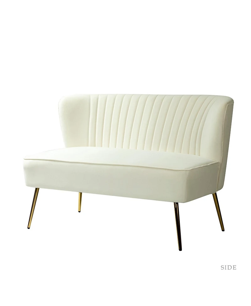 Hulala Home Euclid 47" Contemporary Velvet 2-Seat Armless Loveseat Sofa
