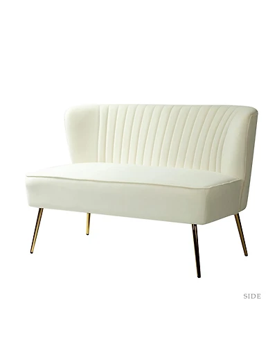 Hulala Home Euclid 47" Contemporary Velvet 2-Seat Armless Loveseat Sofa