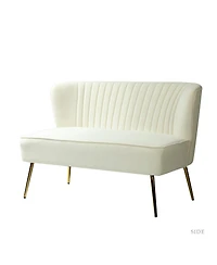 Hulala Home Euclid 47" Contemporary Velvet 2-Seat Armless Loveseat Sofa