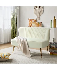 Hulala Home Euclid 47" Contemporary Velvet 2-Seat Armless Loveseat Sofa