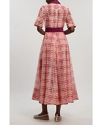 Karen Millen Women's Short Sleeve Midi Shirt Dress