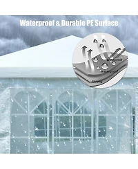 Gymax 10'x20' Outdoor Canopy Weather-resistant Tent Wedding Party Tent 6 Sidewalls W/Carry Bag