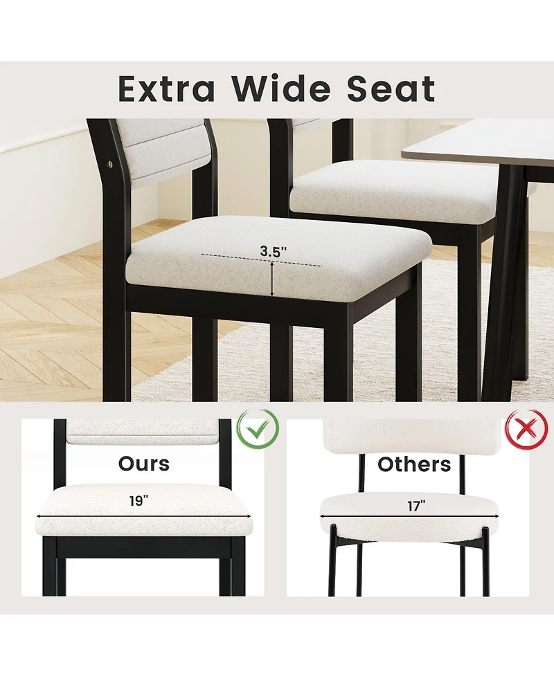 Slickblue Modern Armless Dining Chairs Set of 2 with Sherpa Upholstery and Wood Frame