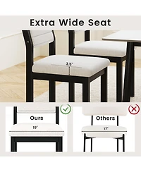 Slickblue Modern Armless Dining Chairs Set of 2 with Sherpa Upholstery and Wood Frame