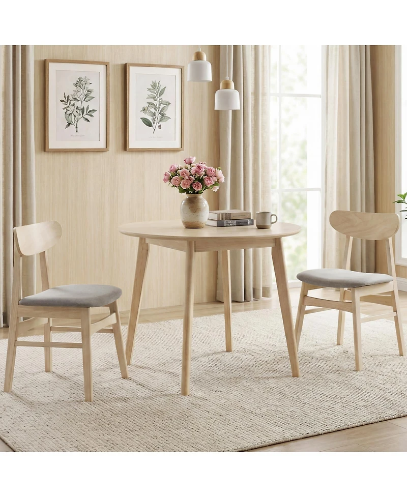 Slickblue Armless Dining Chairs Set of 2 Fabric Upholstered Kitchen Chairs