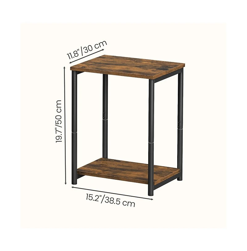 Slickblue 2 Tier Side Tables Set for Living Room Bedroom Storage Shelf