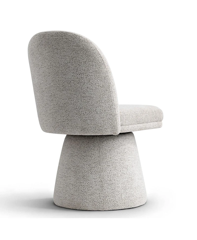 Maison Boucle Swivel Vanity Chair, Upholstered Fabric Makeup Chair, Armless, 1 Pc