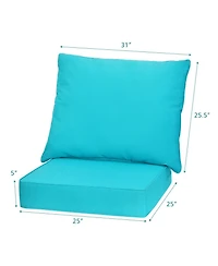 Gouun Deep Seat Outdoor Patio Chair Cushion Pad Set with Rope Belt Ties, Seat and Backrest