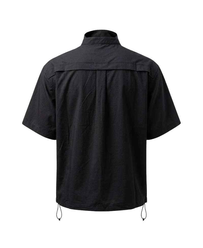 Modenaire Men's Short-Sleeve Stand-Collar Jacket