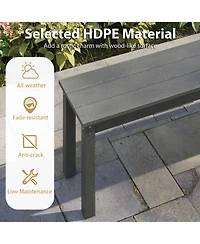 Gouun 55 in Hdpe Backless Outdoor Bench for 2-3 People 750 lbs Capacity