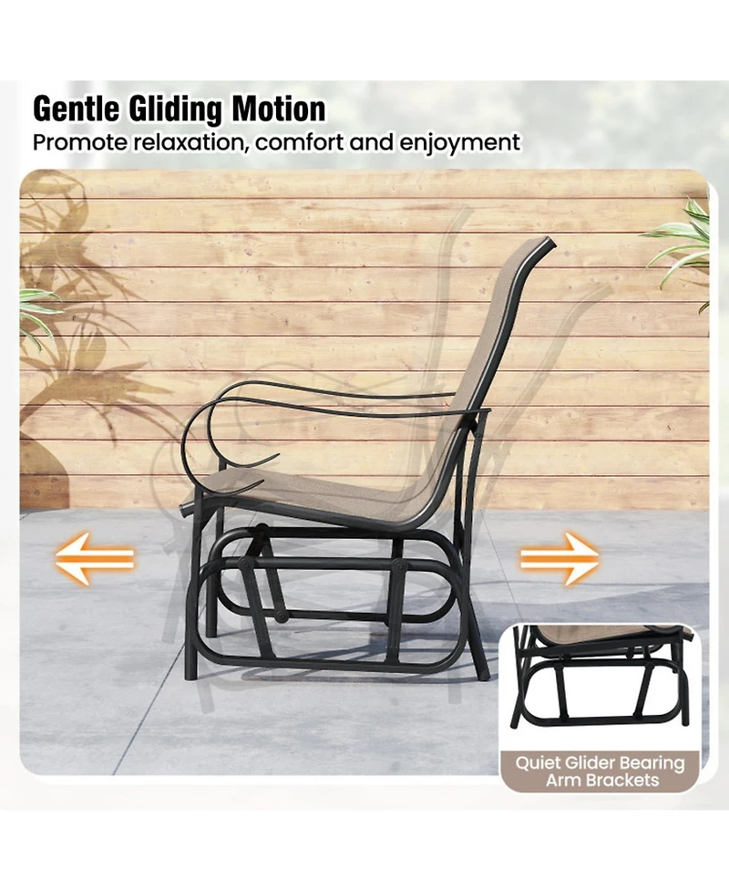 Gouun Mesh Glider Chair Set of 2 with Metal Frame