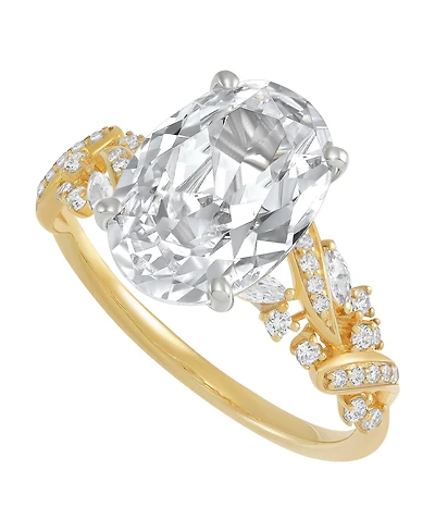 Macy's Igi Certified Lab Grown Diamond (4-3/8 ct. t.w.) Ring 14k Yellow & White Gold